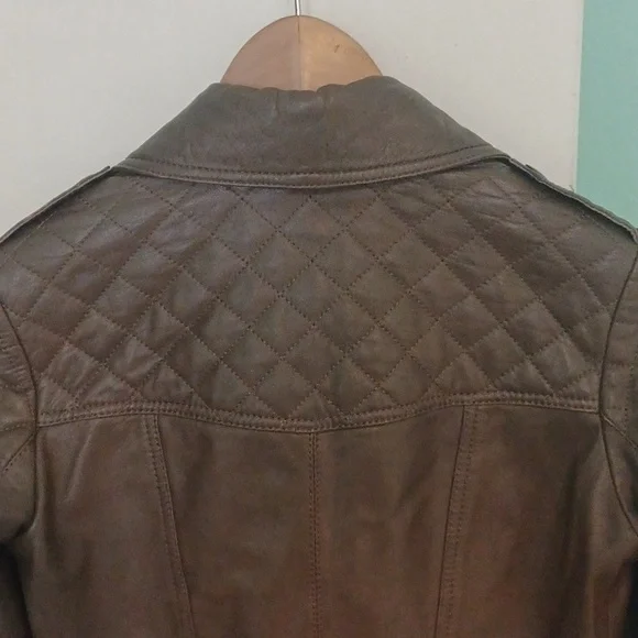 NWOT quilted Italian leather jacket - Picture 7 of 11